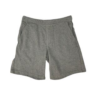 Eddie Bauer Sweatshorts Mens M Medium Gray Cotton Blend Drawstring Tie Pockets